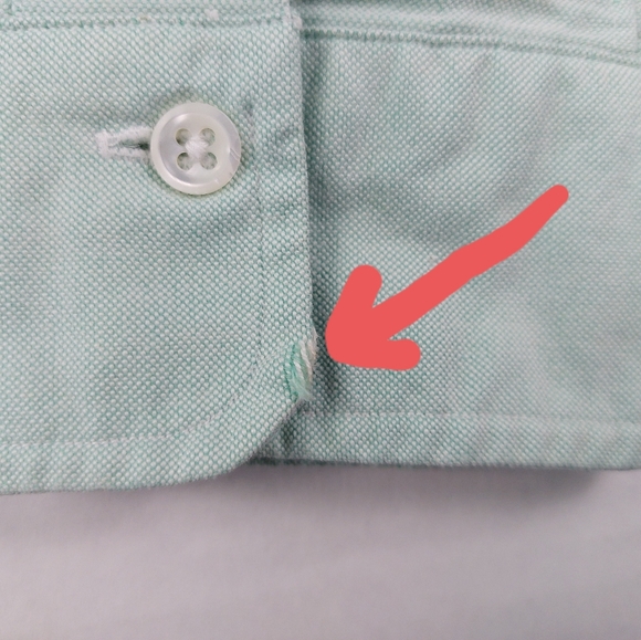 Ralph Lauren Shirt Mens Size 15.5-34 Green Mint Polo Flesh Pony Button Down - Picture 11 of 11